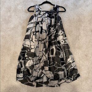 Max & Cleo Abstract Black and White Sleeveless Dress